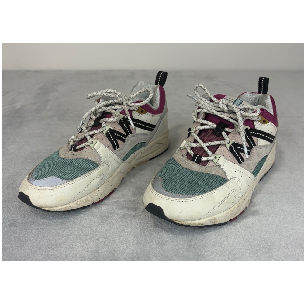 Karhu Fusion 2.0 Sneakers 8.5 Cream Teal Burgundy F804084 Fulcrum Lifestyle